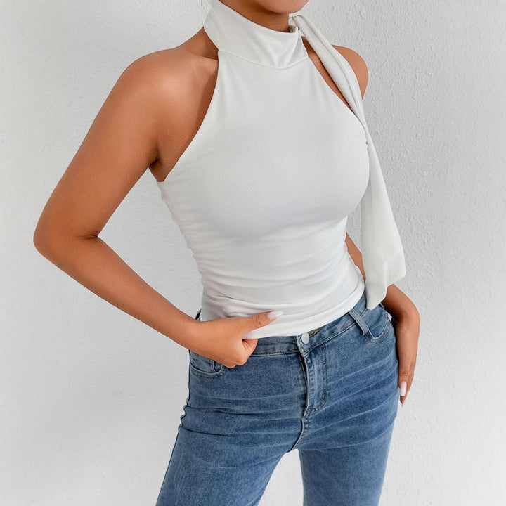 Damen elegantes Top mit femininer Schleifenoptik Drune