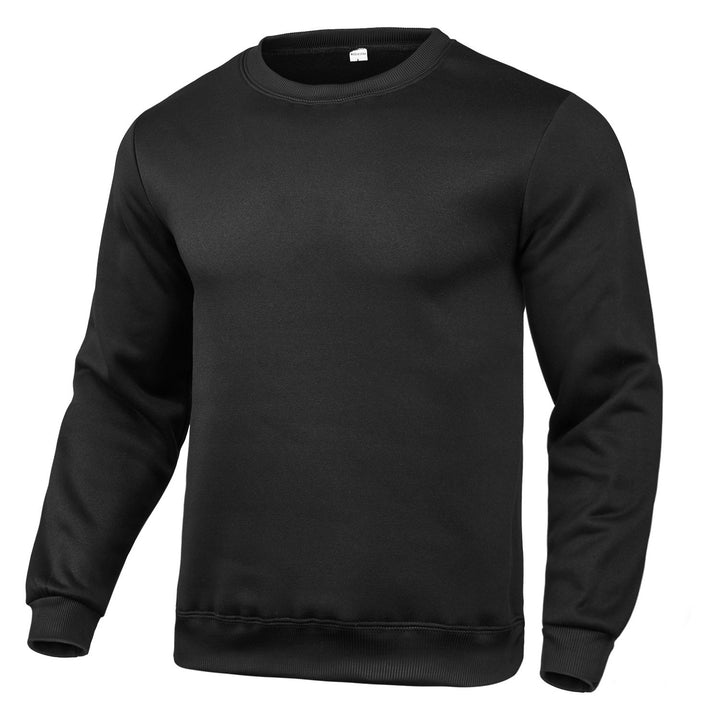 Herren nan klassisches Rundhals-Sweatshirt mit weichem Fleece-Innenfutter, geripptem Saum und verstärkten Nähten Drune