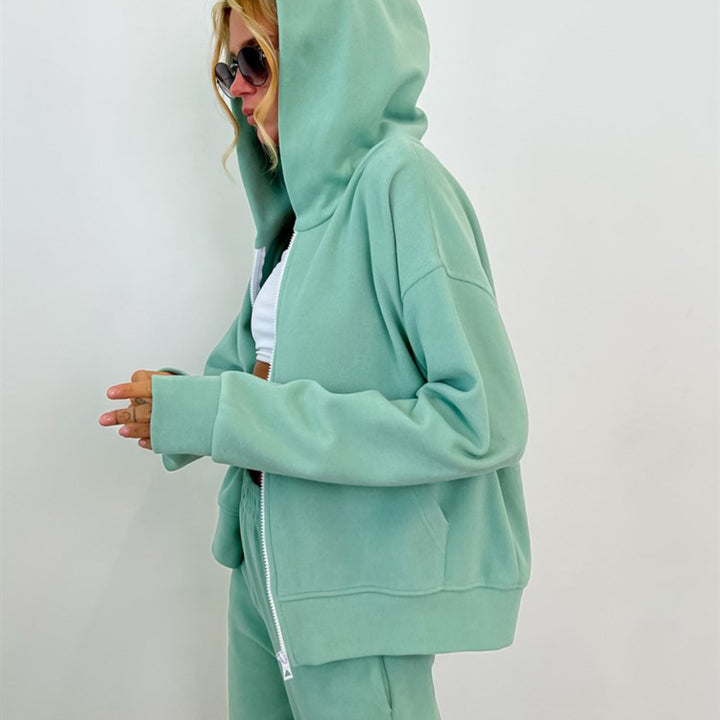 Damen Sweatjacke mit funktionellem Zipper und weichem Innenfutter Drune