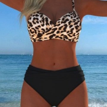 Damen Bikini-Set mit gepolstertem Oberteil und hohem Taillenschnitt Drune