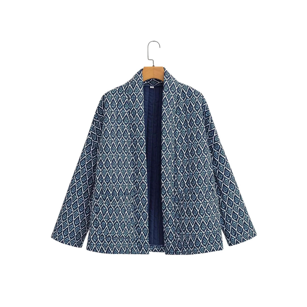 Damen Kimono-Jacke mit elegantem Muster und lockerer Passform Drune