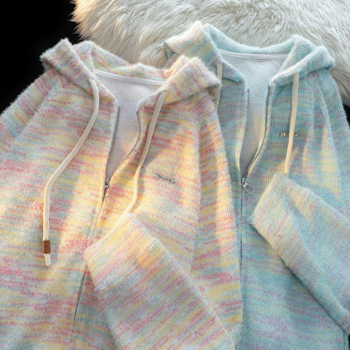 Damen Zip-Hoodie mit leicht strukturiertem Schlaufenmuster und praktischen Taschen Drune