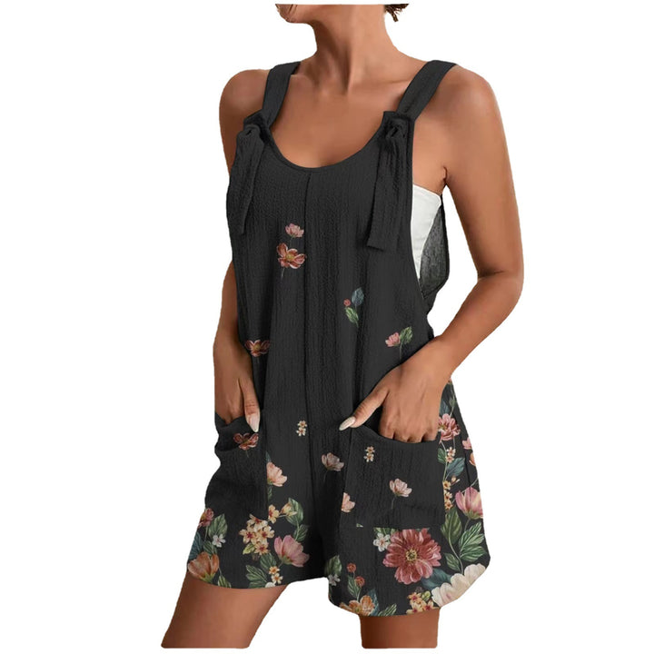 Damen luftiger Overall mit floralen Mustern und praktischen Taschen Drune