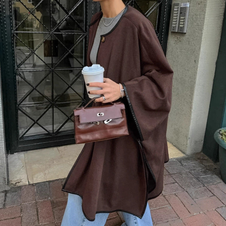 Damen versatile Wolle Cape Drune