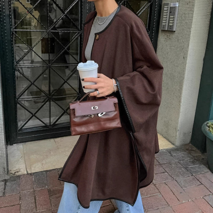 Damen versatile Wolle Cape Drune