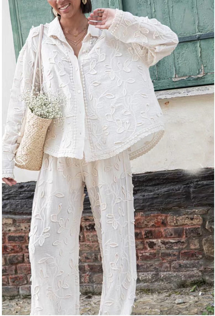 Damen Bluse mit feiner Stickerei und luftiger Passform Drune