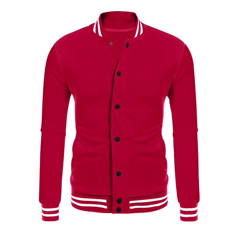 Herren nan College-Bomberjacke im Varsity-Stil mit Druckknopfleiste und gerippten Bündchen Drune