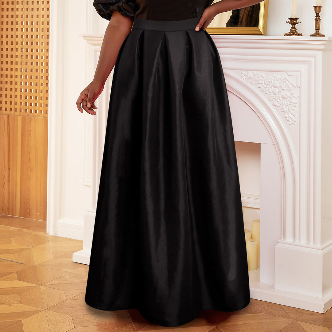 Damen Eleganter Maxirock mit Faltenwurf Drune