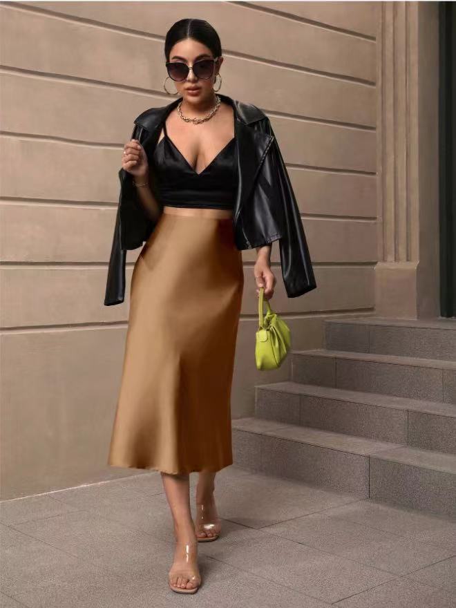 Damen Midi-Rock mit fließender Silhouette Drune