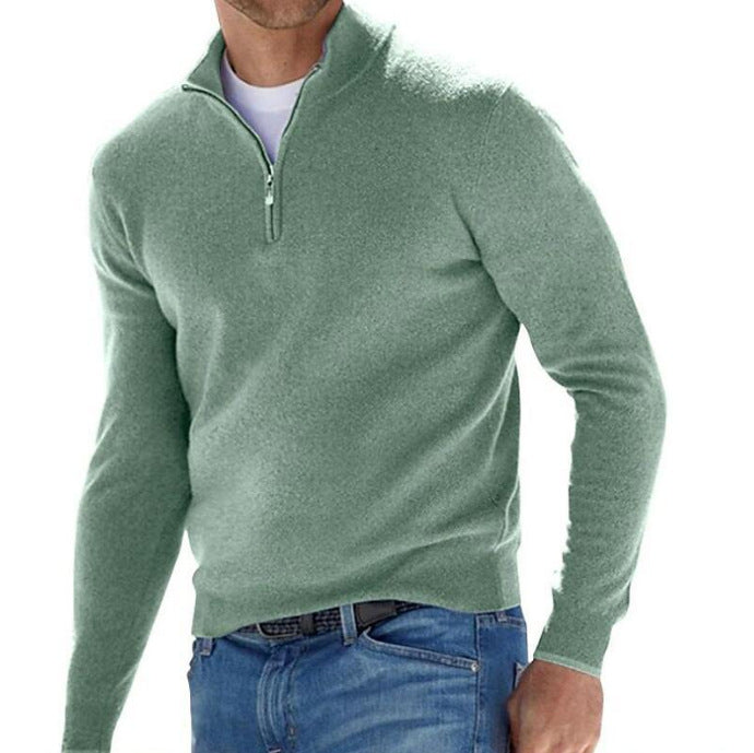 Damen nan leichter Sweatshirtpullover mit halbem Reißverschluss Drune