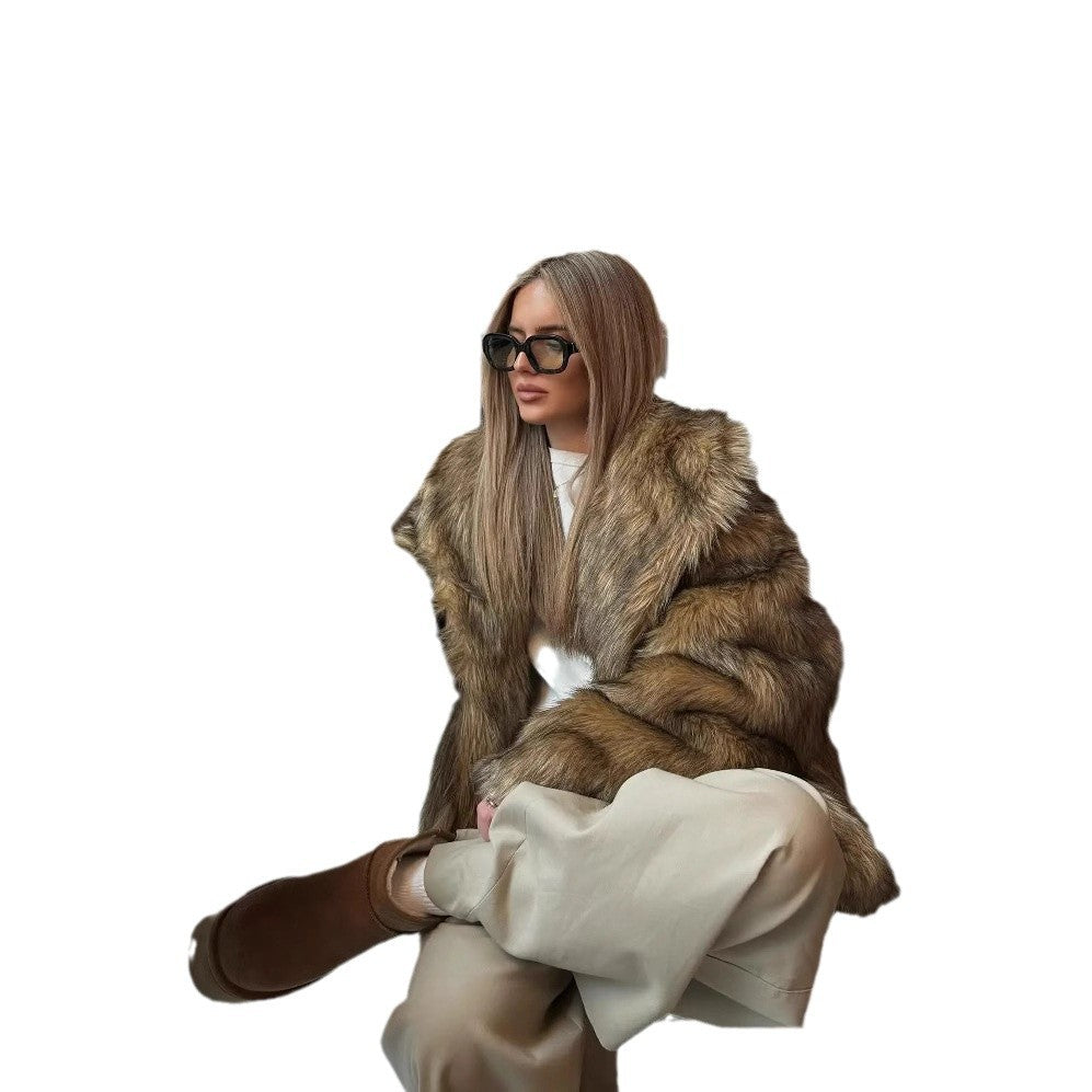 Damen Kuschelige Faux-Fur Jacke mit weichem Innenfutter Drune