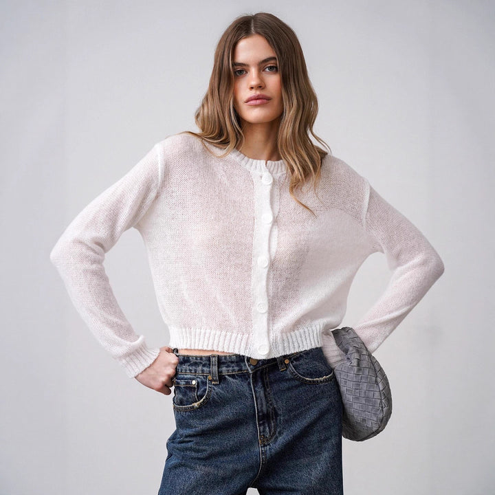 Damen floraler Strickcardigan mit Knopfverschluss und bequemer Passform Drune