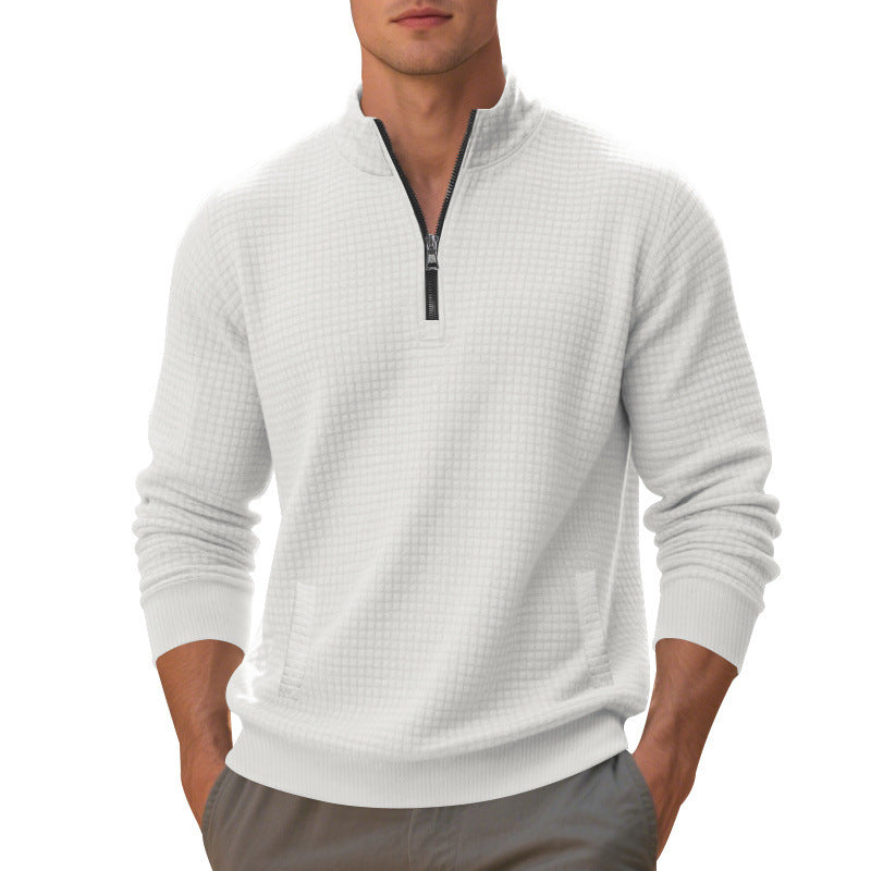 Herren sportlicher Pullover mit Reißverschluss und strukturierter Oberfläche Drune
