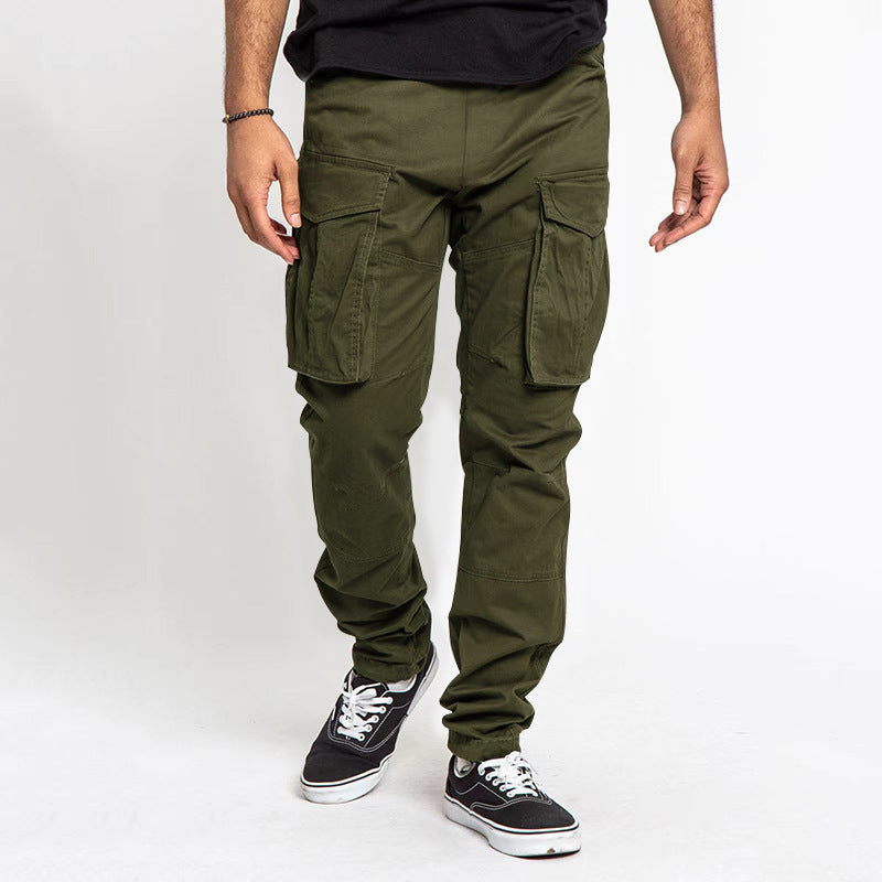 Herren nan tapered Cargo-Hose mit großen Klappentaschen, verstärkten Knien und schmal zulaufendem Bein Drune