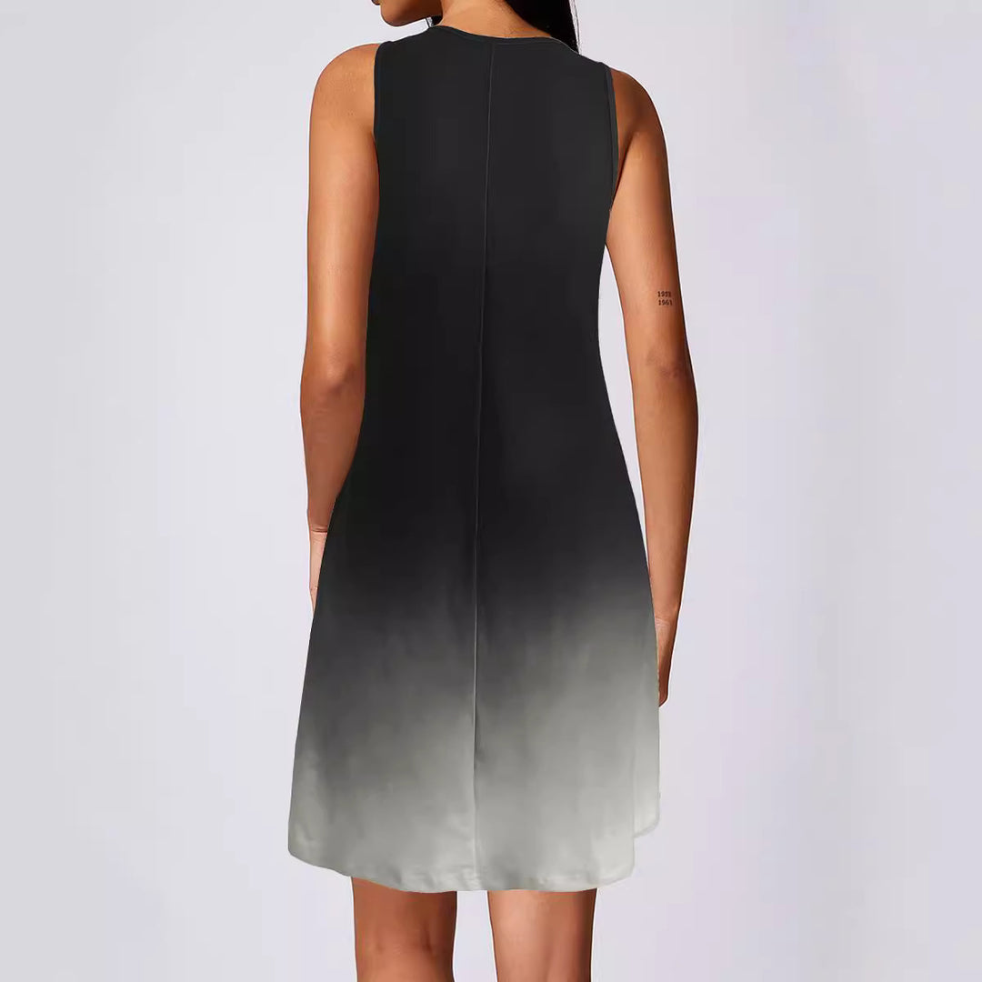 Damen Sommerliches V-Ausschnitt Kleid im modischen Ombre-Design Drune