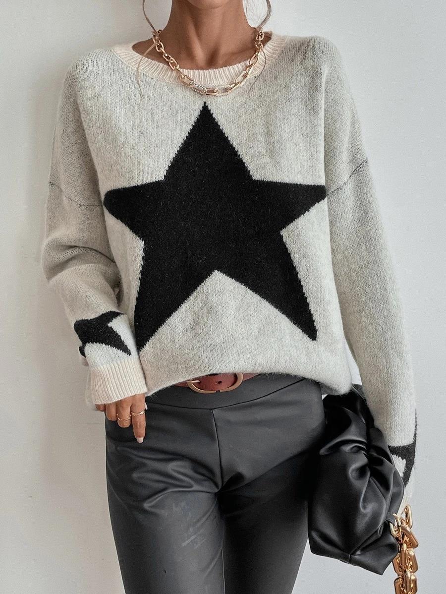 Drune Big Stars Pullover Rundhals Sweatshirt