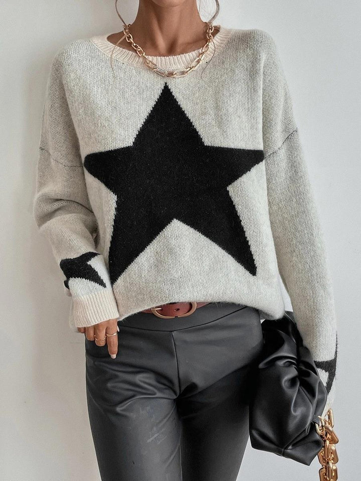 Drune Big Stars Pullover Rundhals Sweatshirt