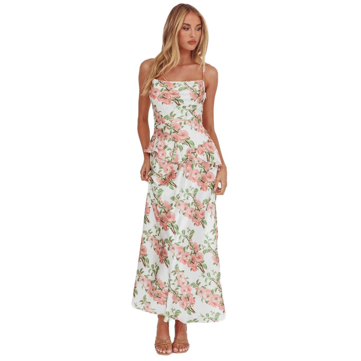 Damen Elegantes Peplum-Kleid mit floralem Design Drune