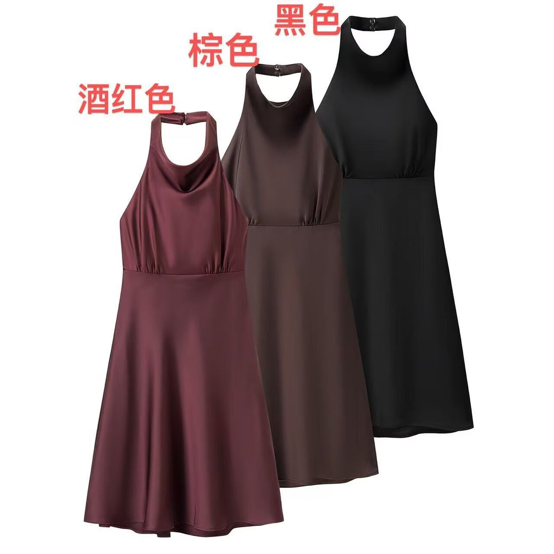 Damen Halterkleid mit schwingendem Rock und elegantem, fließendem Schnitt Drune