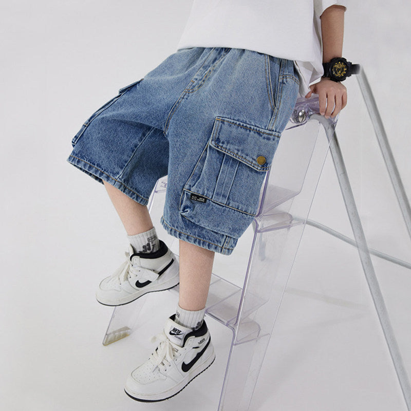 Jungen Cargo-Shorts aus leichtem Denim Drune