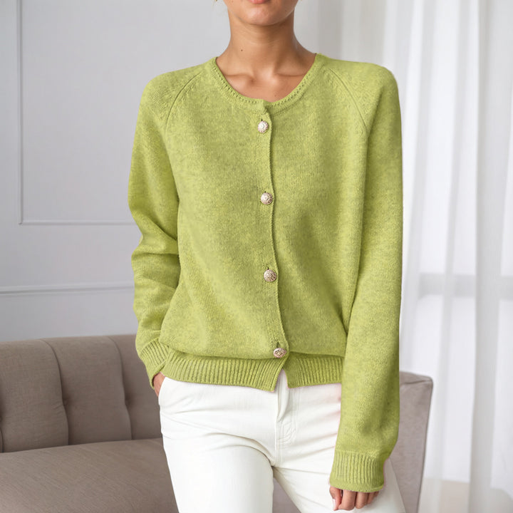 Damen kuscheliger Strickcardigan mit Knopfdetails und elastischen Bündchen Drune