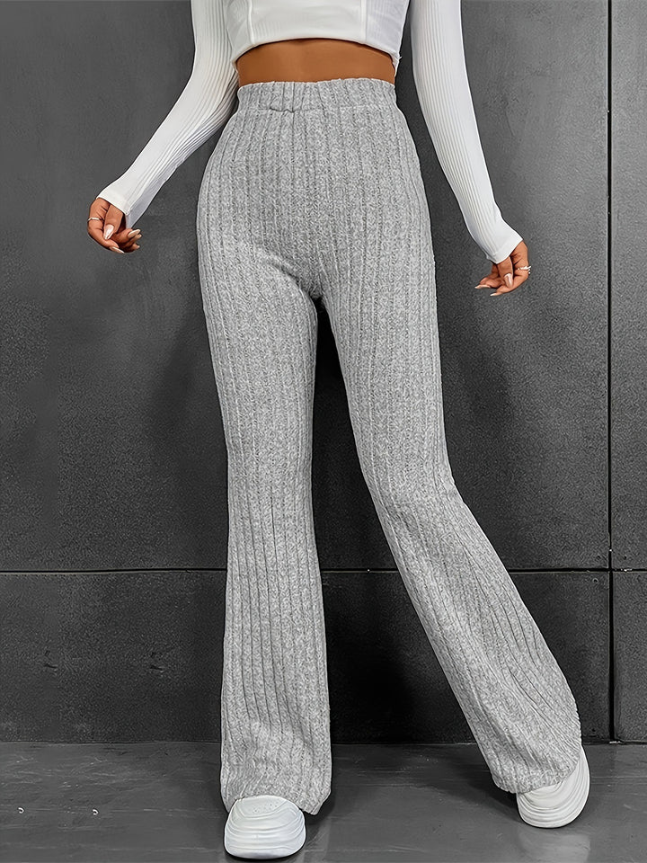 Damen Weiche Ripp-Hose mit hohem Bund Drune