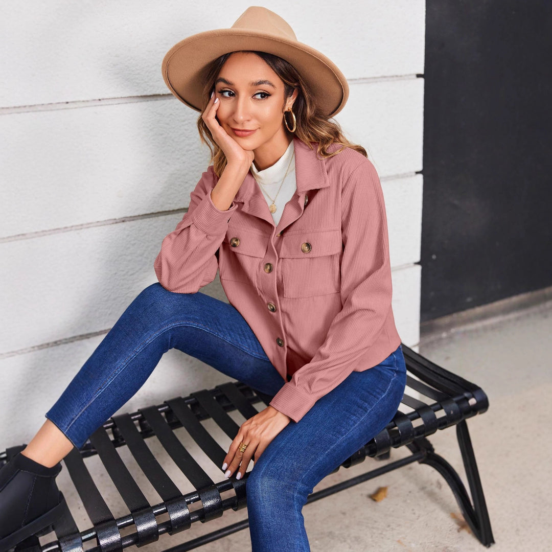 Damen lässige Utility-Jacke mit Patten und Knöpfen Drune