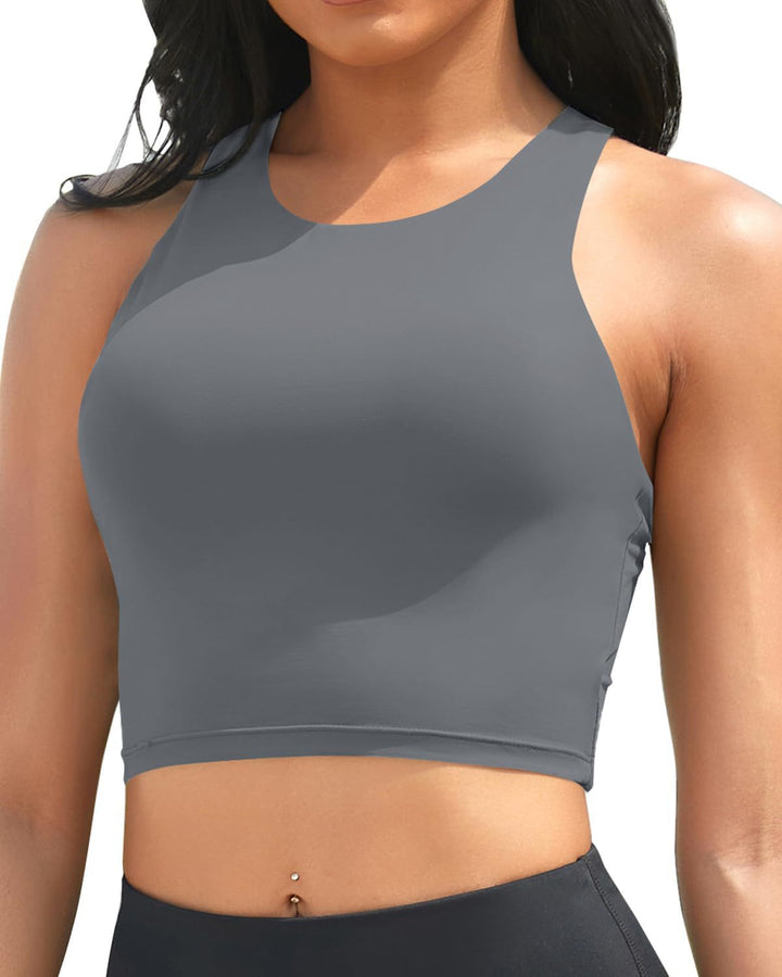 Damen Sportliches Crop-Top Drune