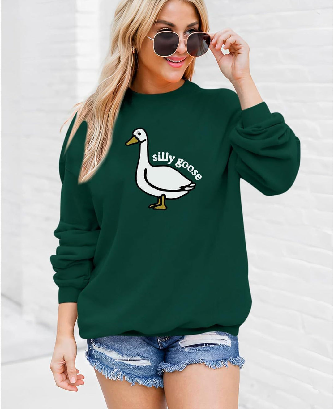 Damen Sweatshirt mit verspieltem Entenmotiv und lässigem Schnitt Drune