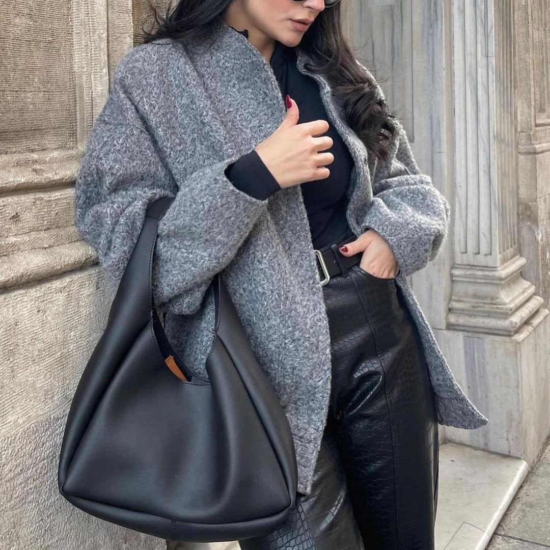 Damen elegante Strickjacke mit offenem Schnitt und lässiger Passform Drune