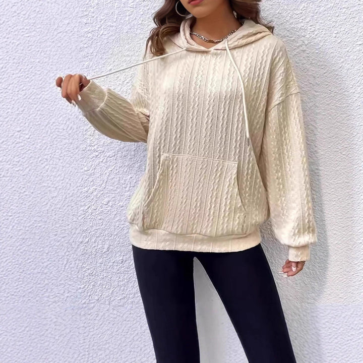 Damen Hoodie mit strukturiertem Strickdesign und bequemer Passform Drune