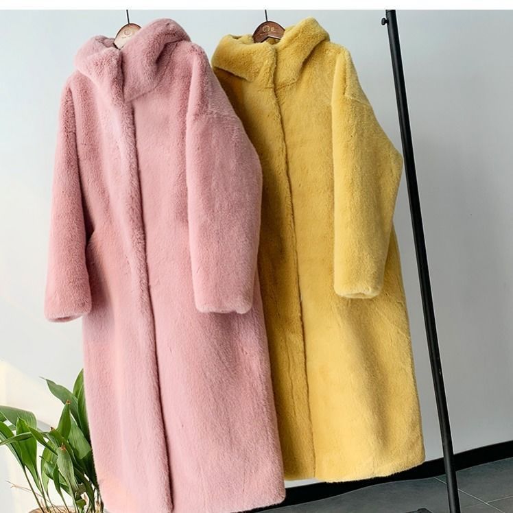 Damen Kuscheliger Oversized-Mantel mit hohem Kragen und Seitentaschen Drune