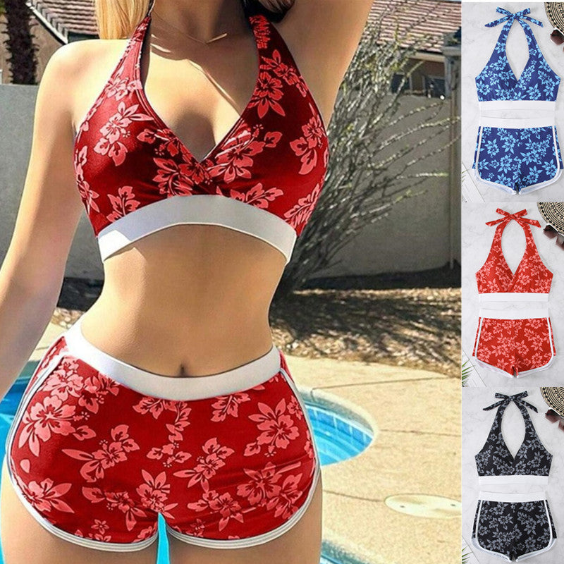 Damen Schwimmanzug mit modischen Blumenmustern Drune