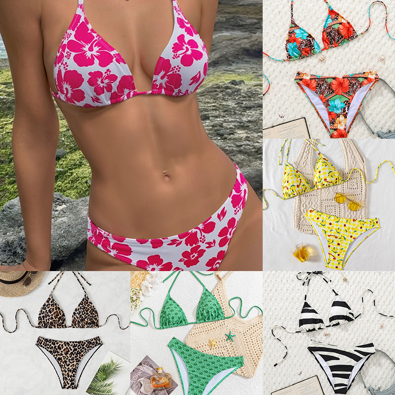 Damen Triangel-Bikini mit verstellbarem Halter und modischem Punktedesign Drune