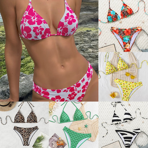 Damen Triangel-Bikini mit verstellbarem Halter und modischem Punktedesign Drune