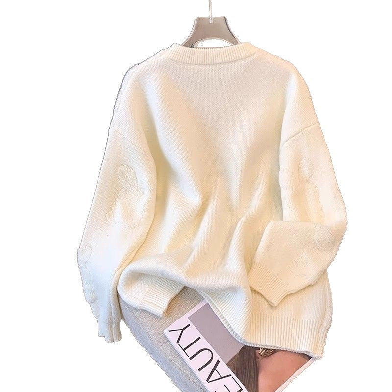 Damen kuscheliger Pullover mit verspielten Tierapplikationen Drune