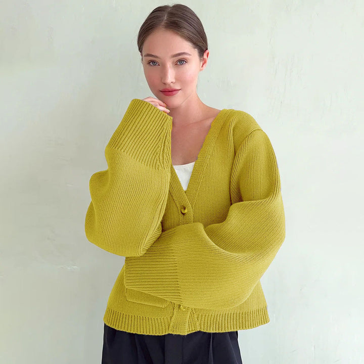 Damen Strickjacke mit weiten Ärmeln und praktischen Taschen Drune