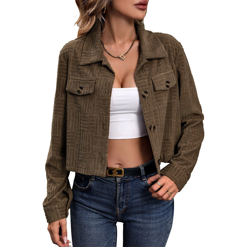 Damen lässiger Blouson mit strukturiertem Design und praktischen Taschen Drune