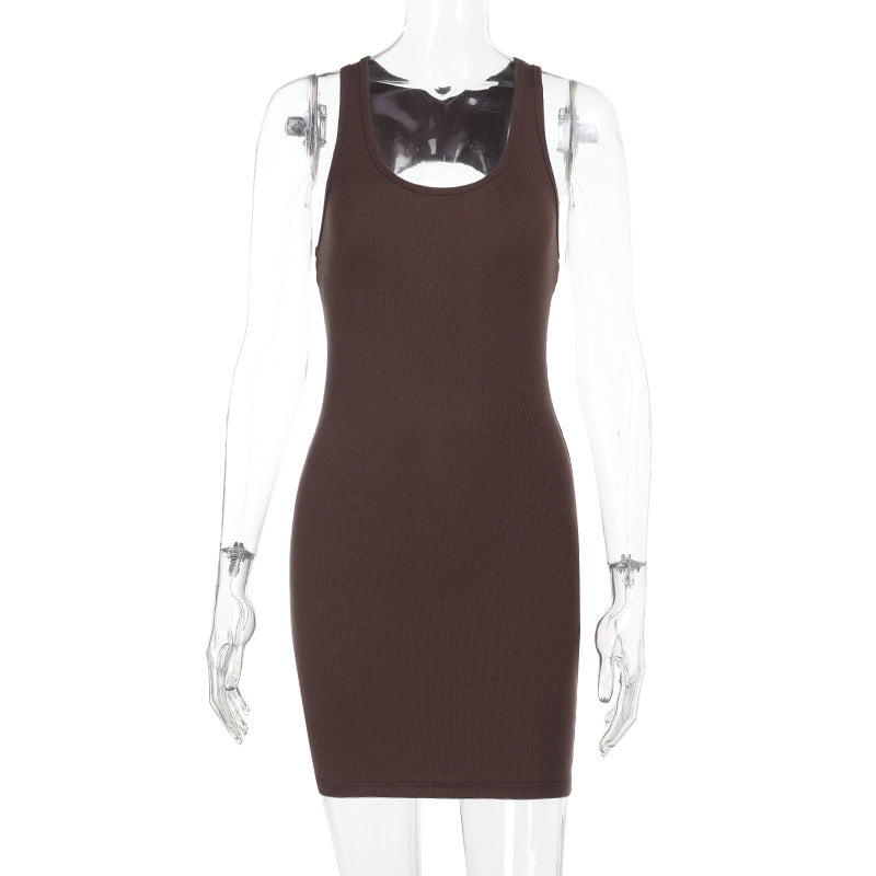 Damen figurbetontes Minikleid mit tiefem Ausschnitt und Rippstruktur Drune