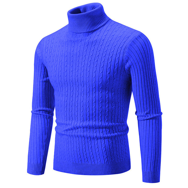 Herren nan Rollkragenpullover mit Zopfstrick und schlanker Passform Drune