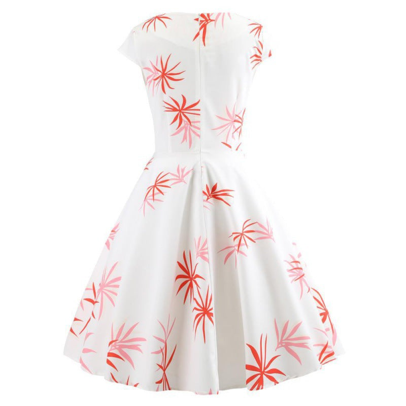Damen Swingkleid mit elegantem Wickeldesign und floralen Akzenten Drune