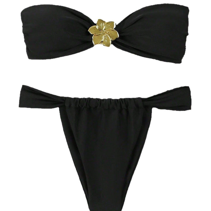 Damen Bandeau-Bikini mit eleganter Goldschließe Drune