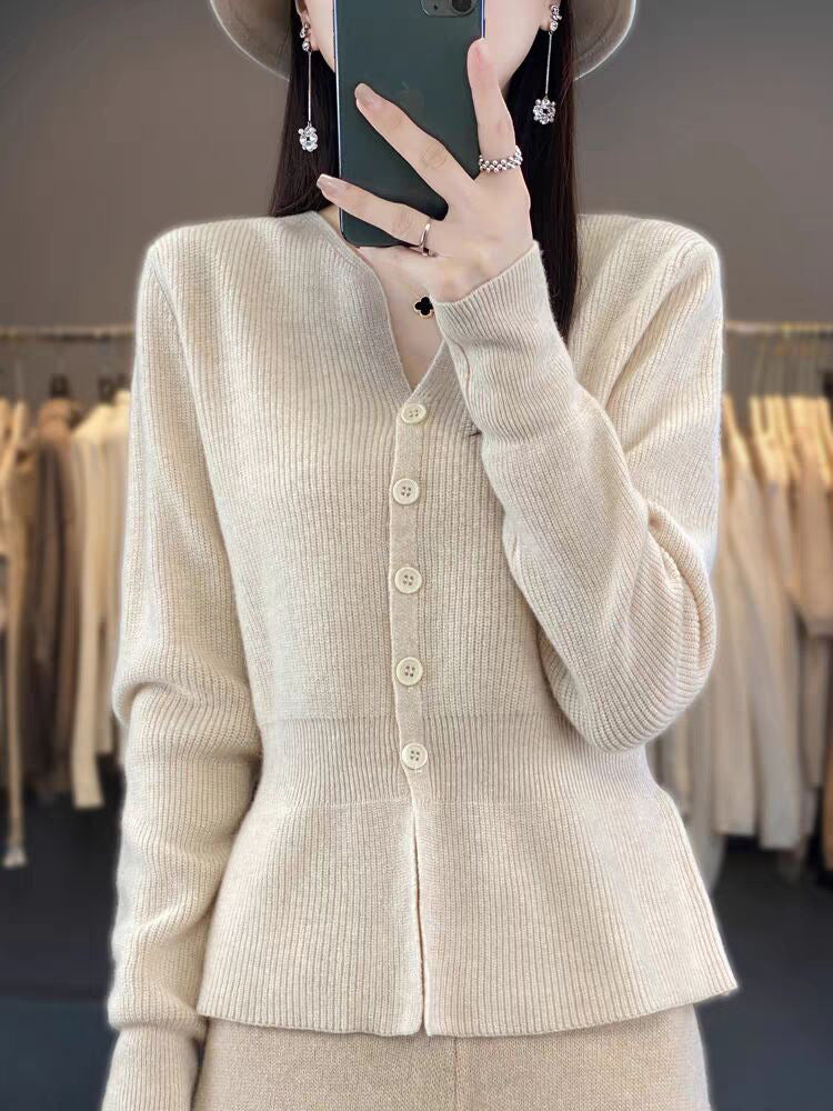 Damen edler Strickcardigan mit strukturiertem Design Drune