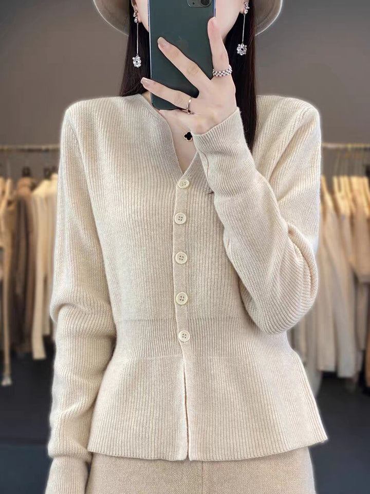 Damen edler Strickcardigan mit strukturiertem Design Drune