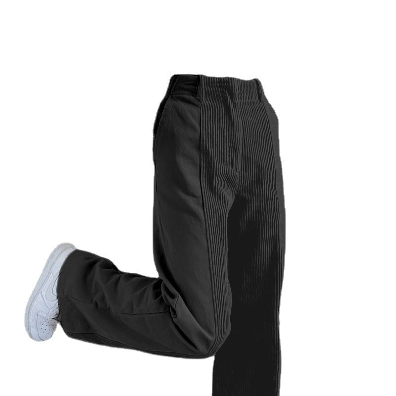 Damen Lässige Cordhose mit hohem Bund und geradem Schnitt Drune
