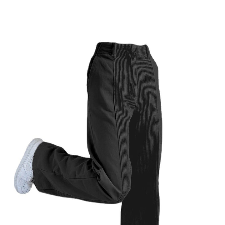 Damen Lässige Cordhose mit hohem Bund und geradem Schnitt Drune