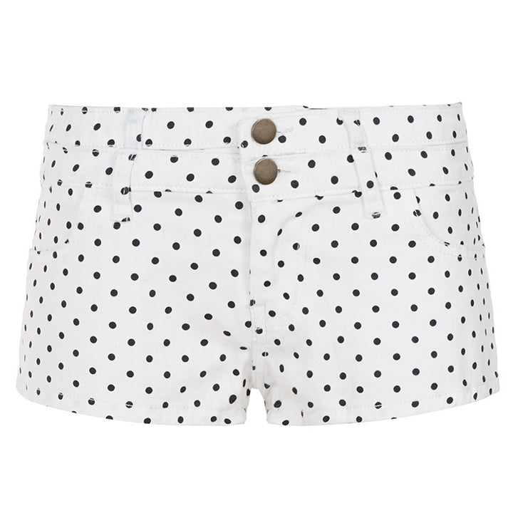 Damen Modische Shorts mit zeitgemäßem Punktedesign und hohem Bund Drune