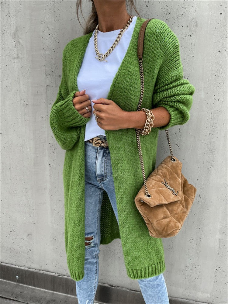 Damen Strickcardigan im Grobstrick-Stil mit offenem Design Drune