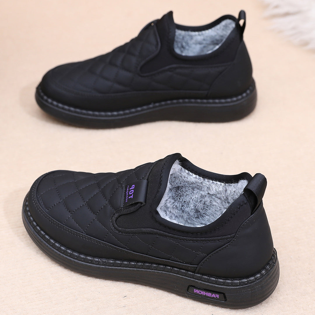 Damen Bequeme und warme Hausschuhe mit rutschfester Sohle Drune