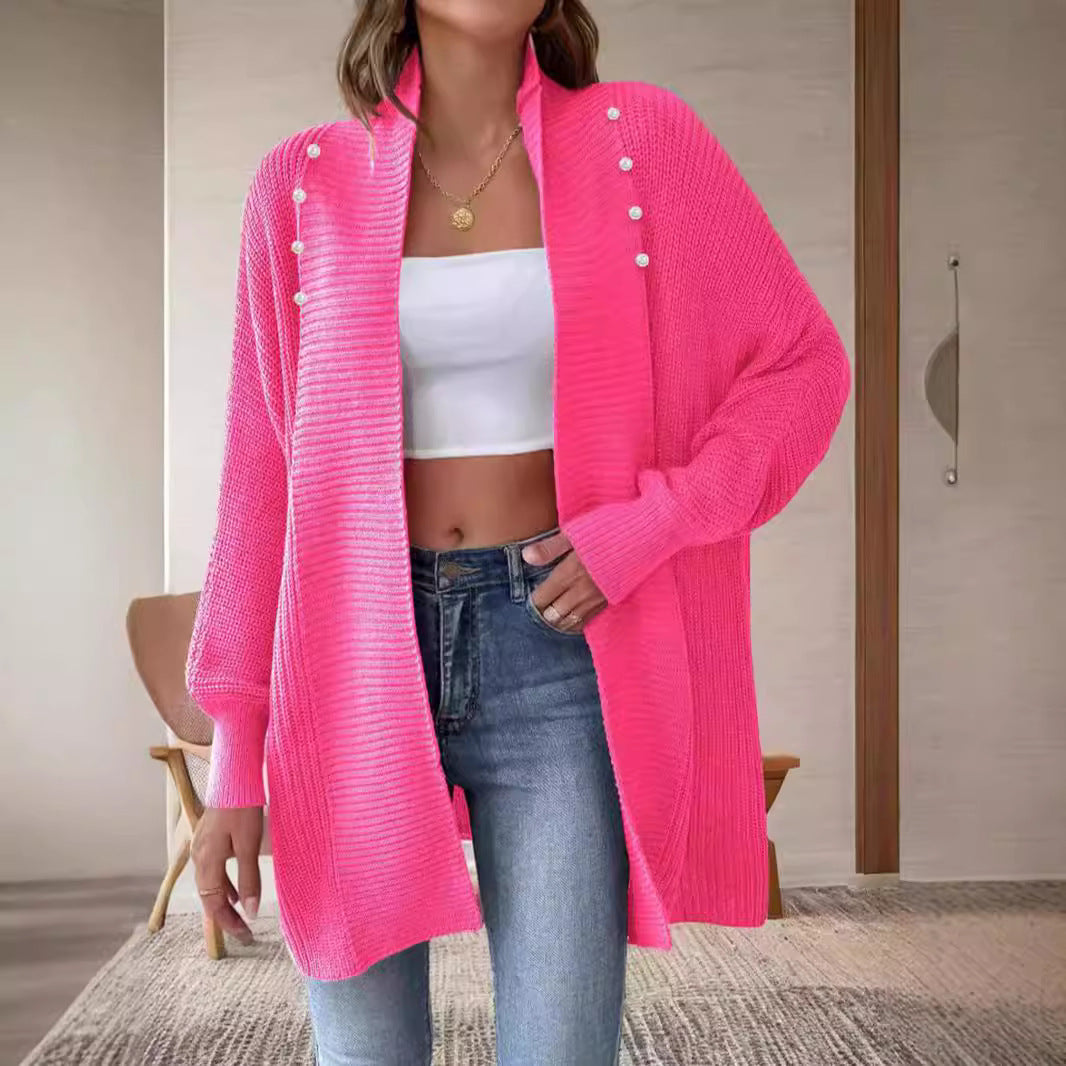 Damen Strickjacke mit dekorativen Knopfdetails und offenem Schnitt Drune